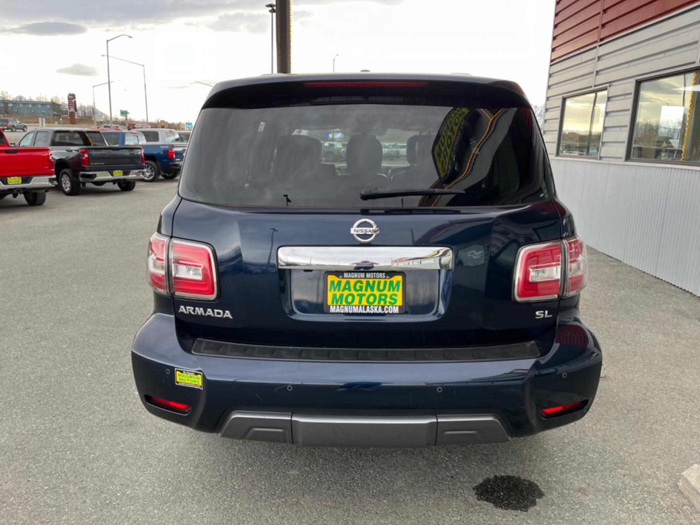 2020 BLUE /black leather NISSAN ARMADA SL (JN8AY2NC4LX) with an 5.6L engine, Automatic transmission, located at 1960 Industrial Drive, Wasilla, 99654, (907) 274-2277, 61.573475, -149.400146 - Photo#4